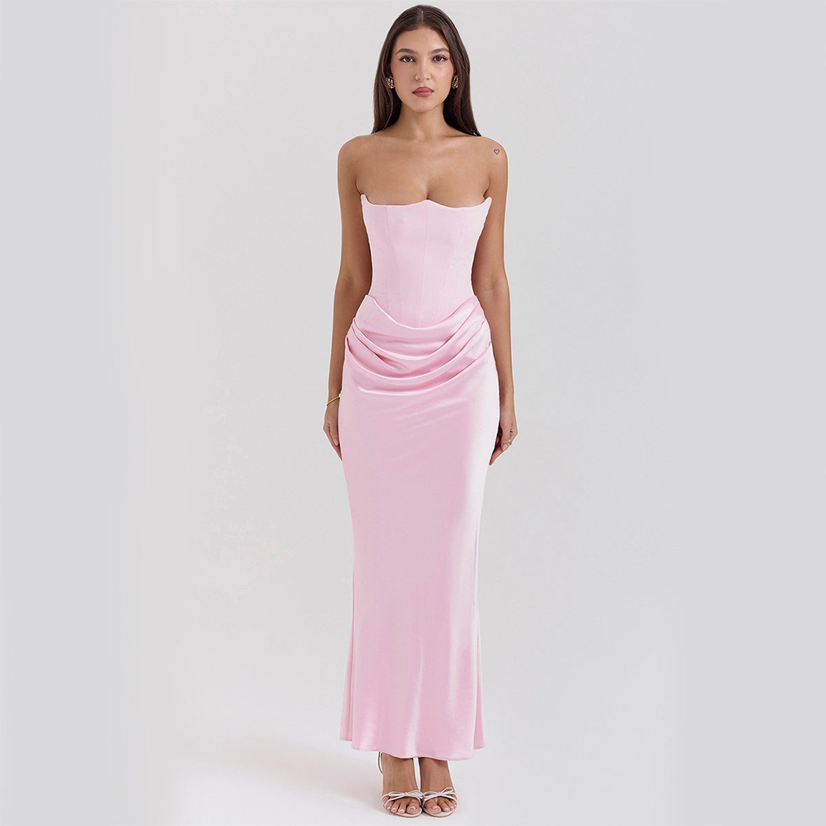 The trending miscellaneous Slim Tube Top Long Dress Sexy Fashion Bandeau Backless Party Evening Dresses For Women Clothing