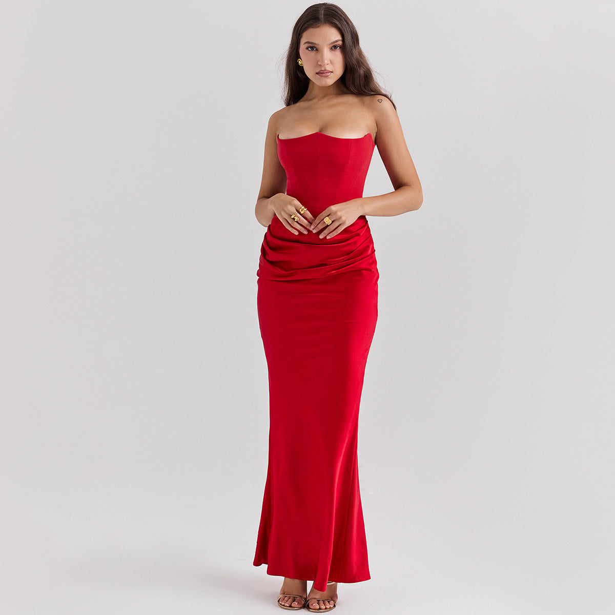 The trending miscellaneous Slim Tube Top Long Dress Sexy Fashion Bandeau Backless Party Evening Dresses For Women Clothing